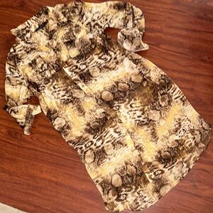 Jones New York Signature Animal button down Print Dress size 8
